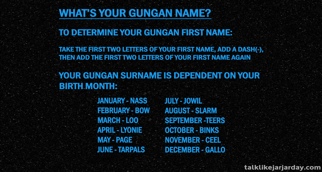 Whats your Gungan Name?