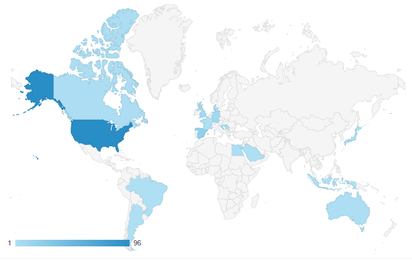 Map of visitors to the ITLJJBD website on ITLJJBD 2019